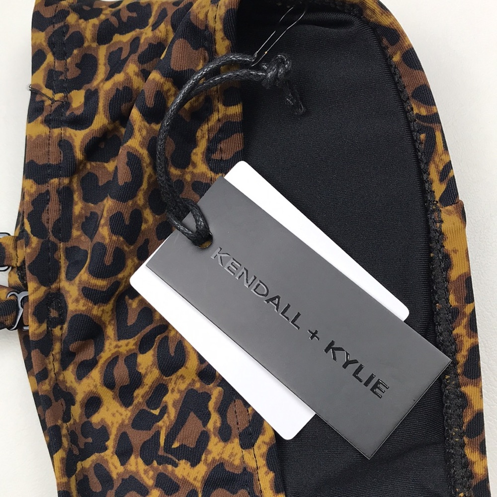 KENDALL & KYLIE Leopard High Waist Bandeau Bikini NWT - Picture 9 of 16